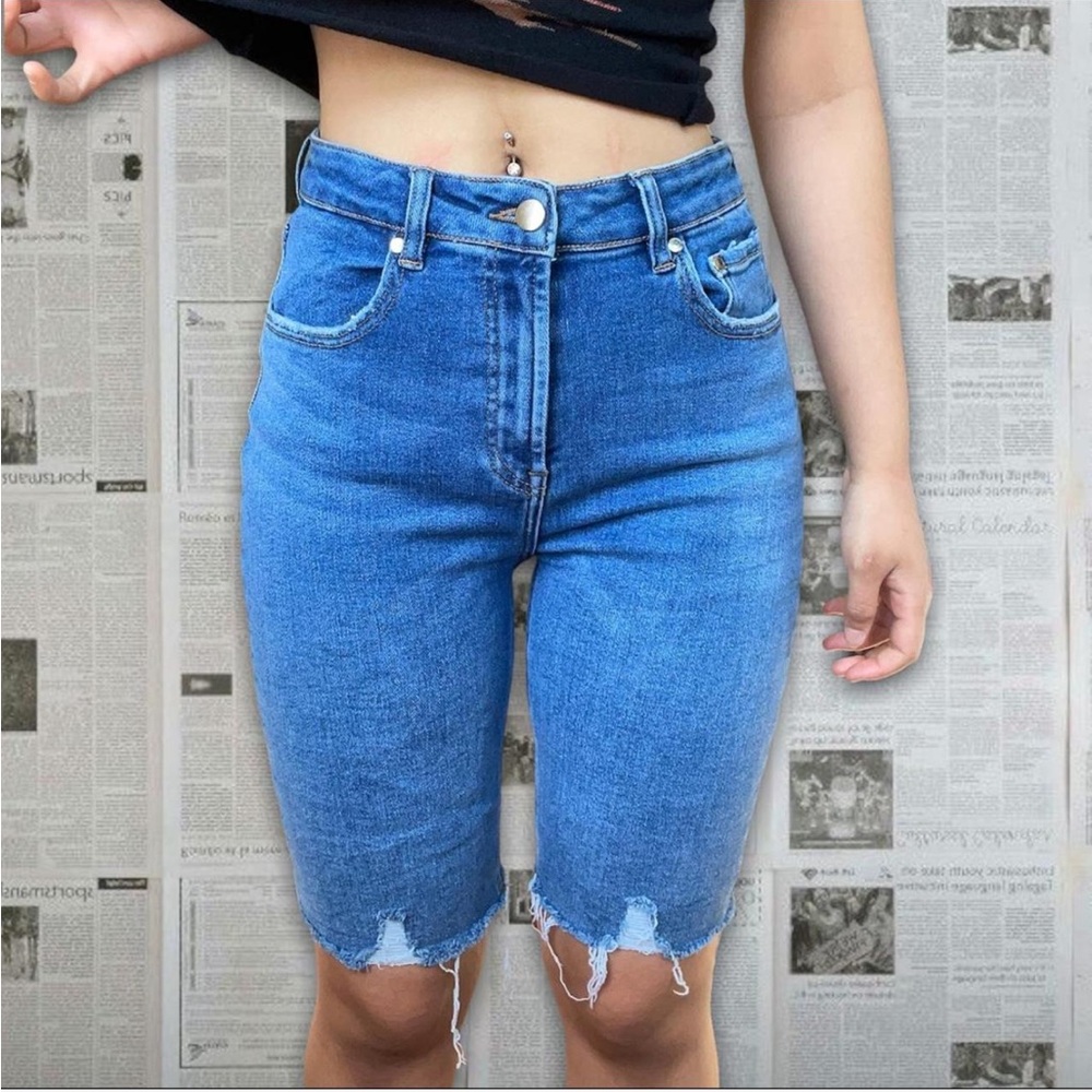 Distressed Bermuda Shorts